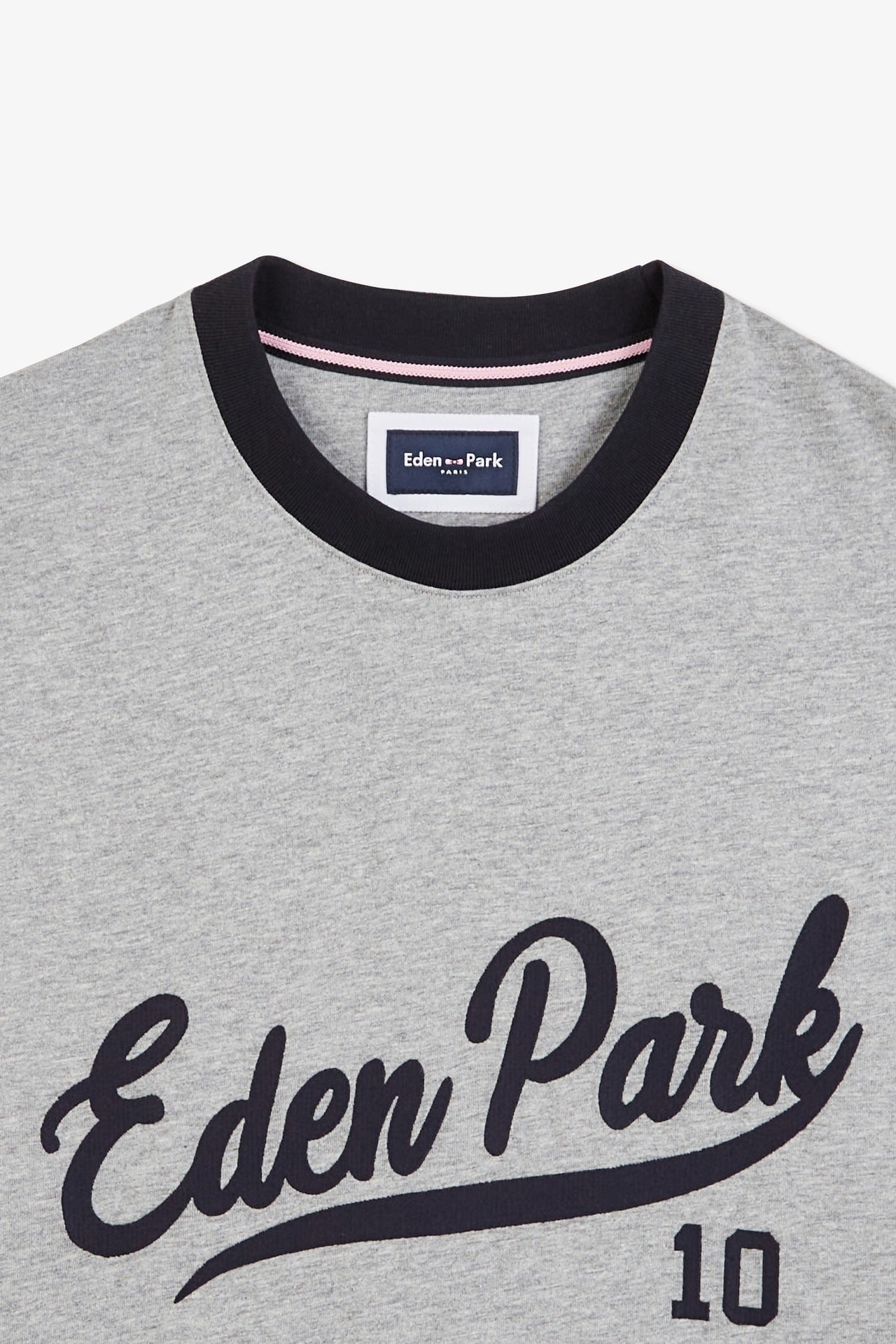 T-shirt gris clair colorblock inscription Eden Park