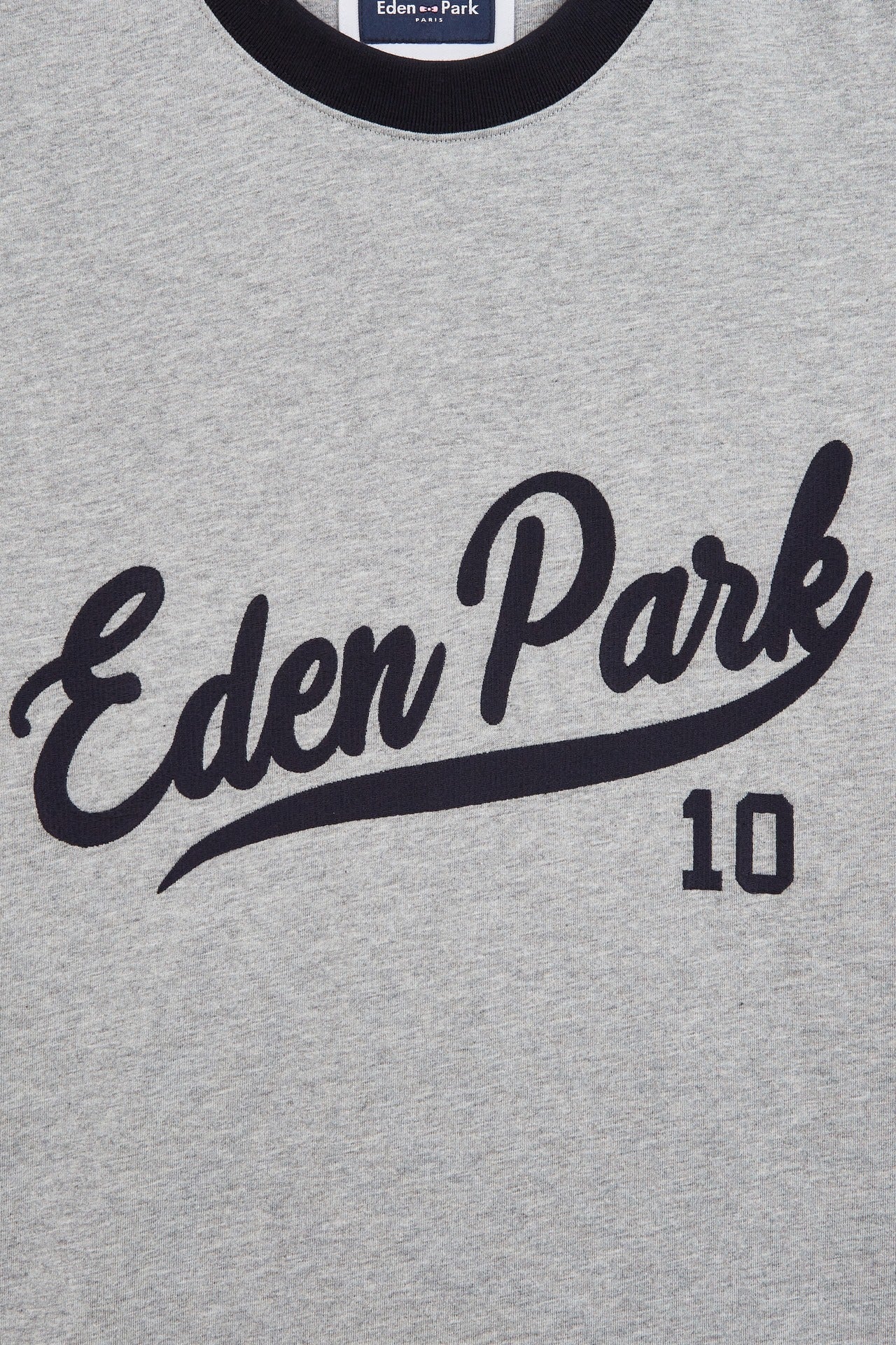 T-shirt gris clair colorblock inscription Eden Park