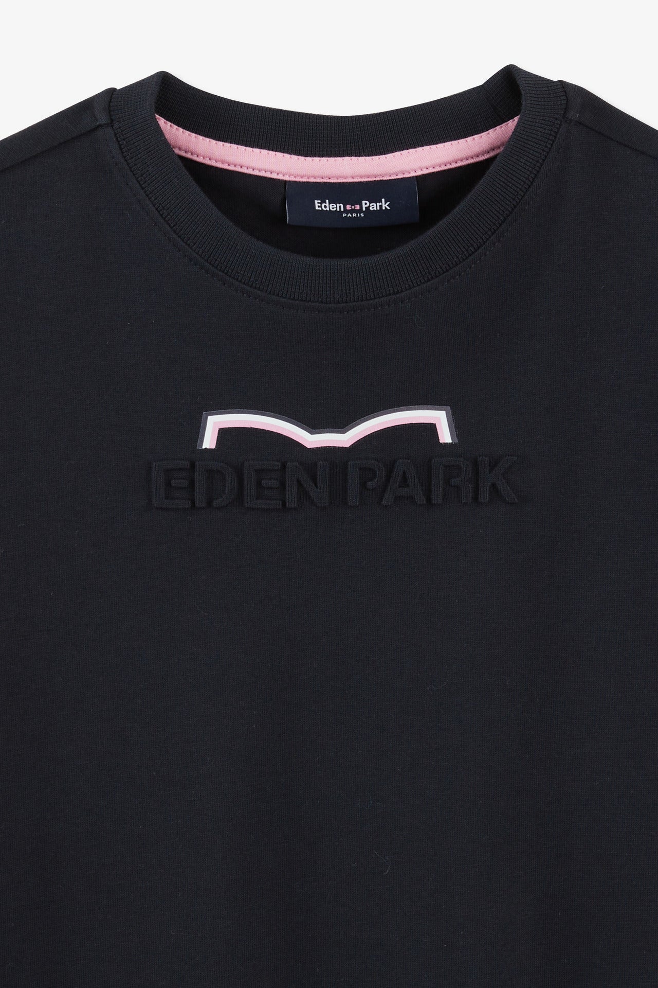T-shirt débossé Eden Park marine en jersey coton