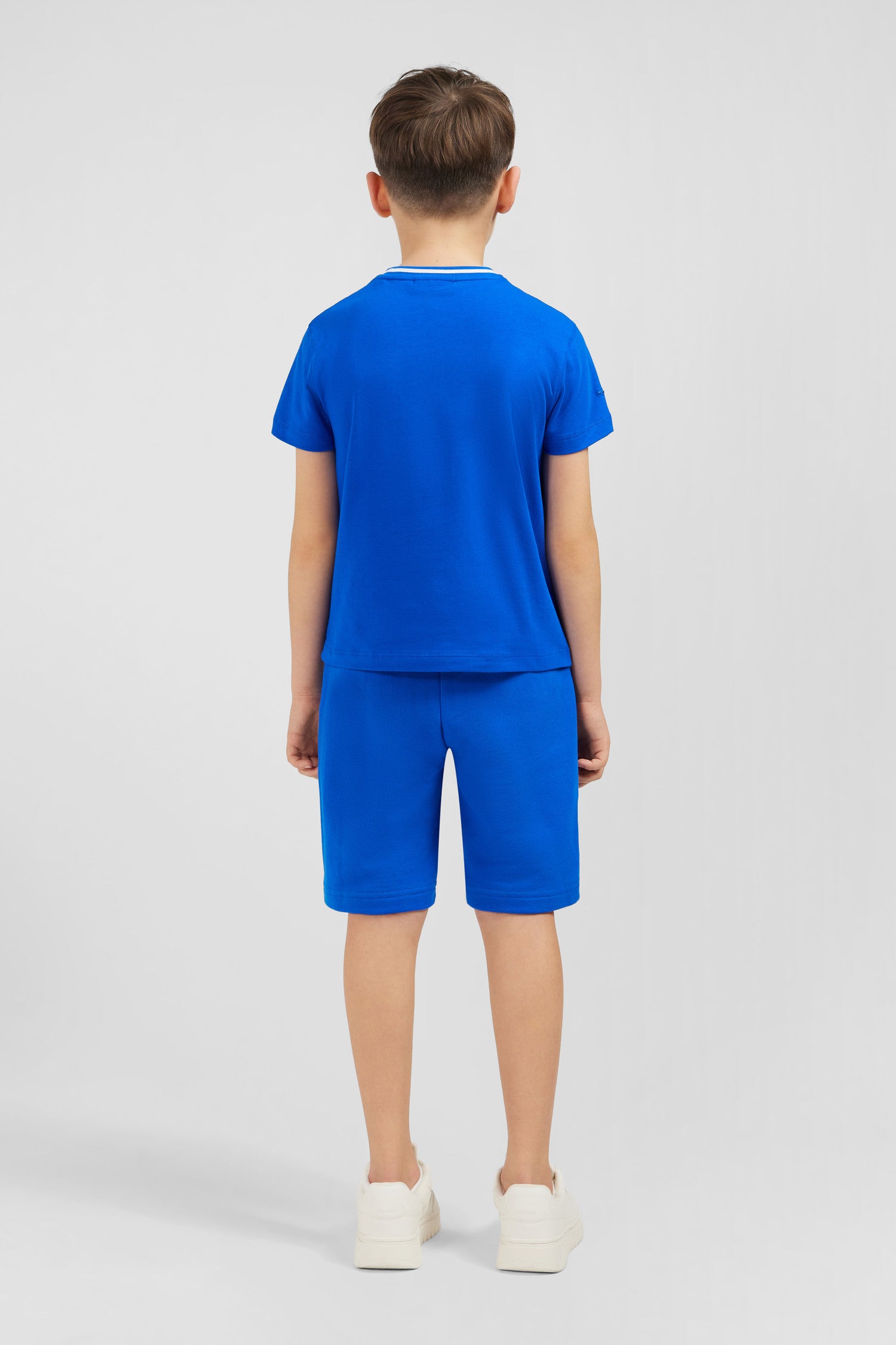 T-shirt col rond rayé Eden Park bleu en coton stretch