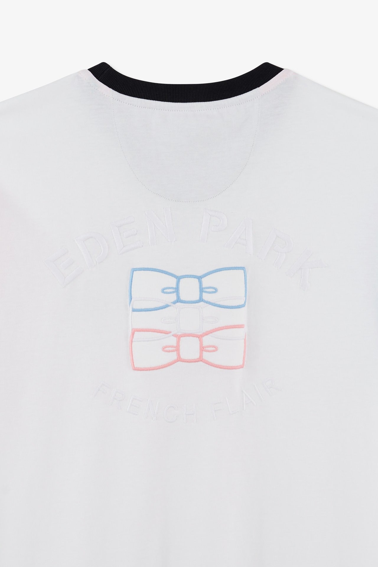 T-shirt manches courtes blanc en coton détails emblème