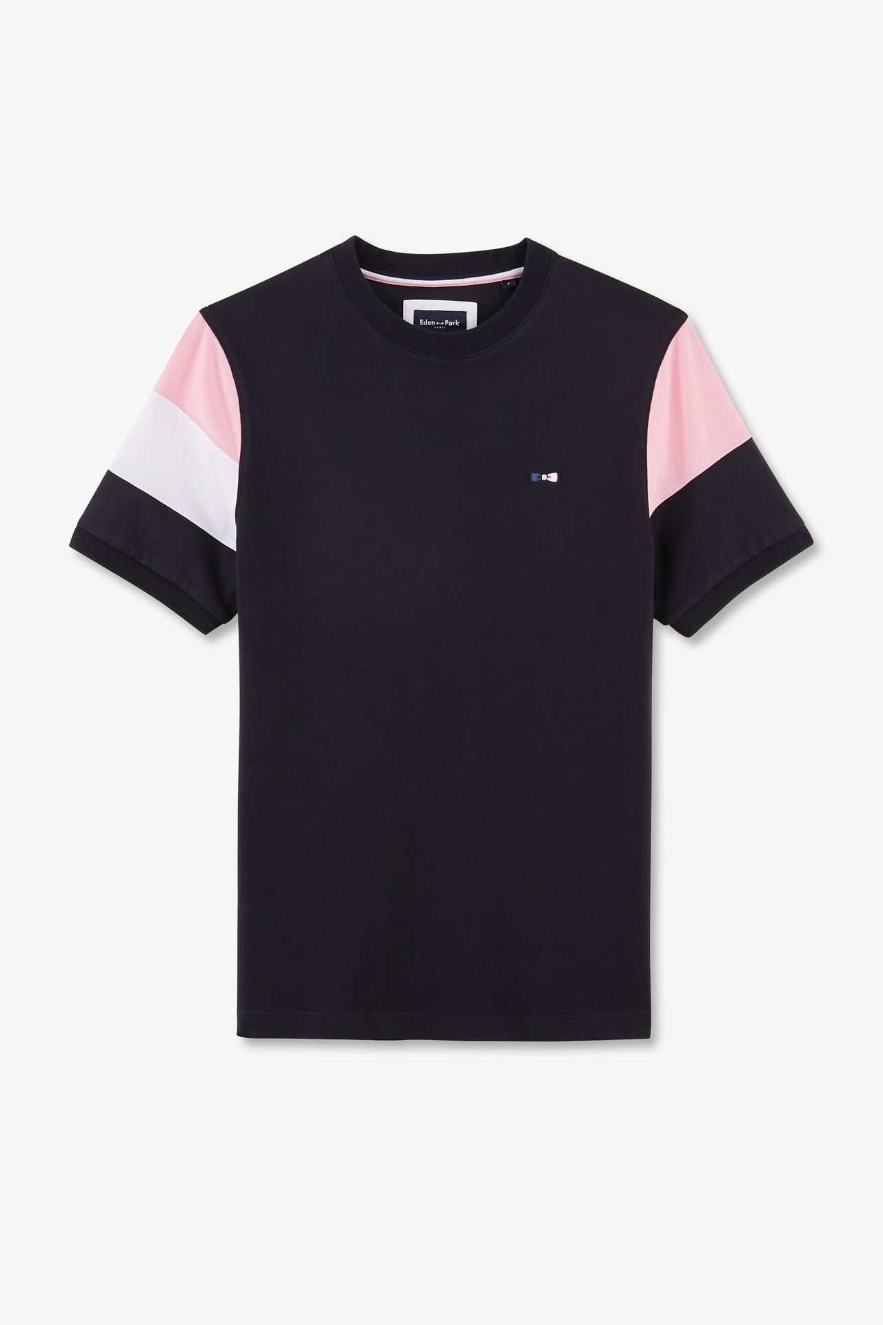 T-shirt manches courtes marine en coton emblème nœud papillon