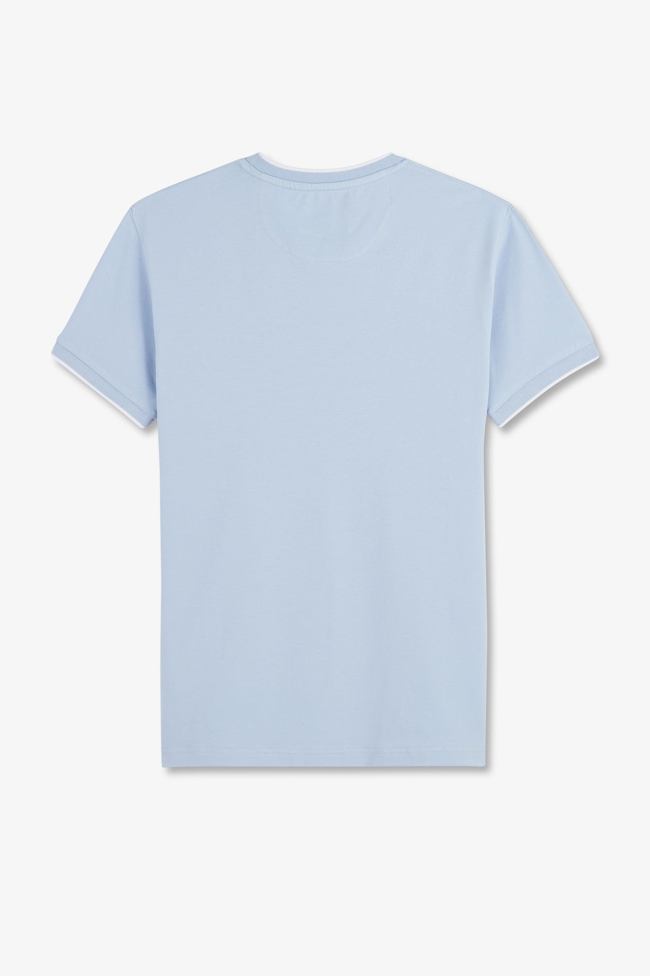 T-shirt manches courtes uni ciel en coton stretch