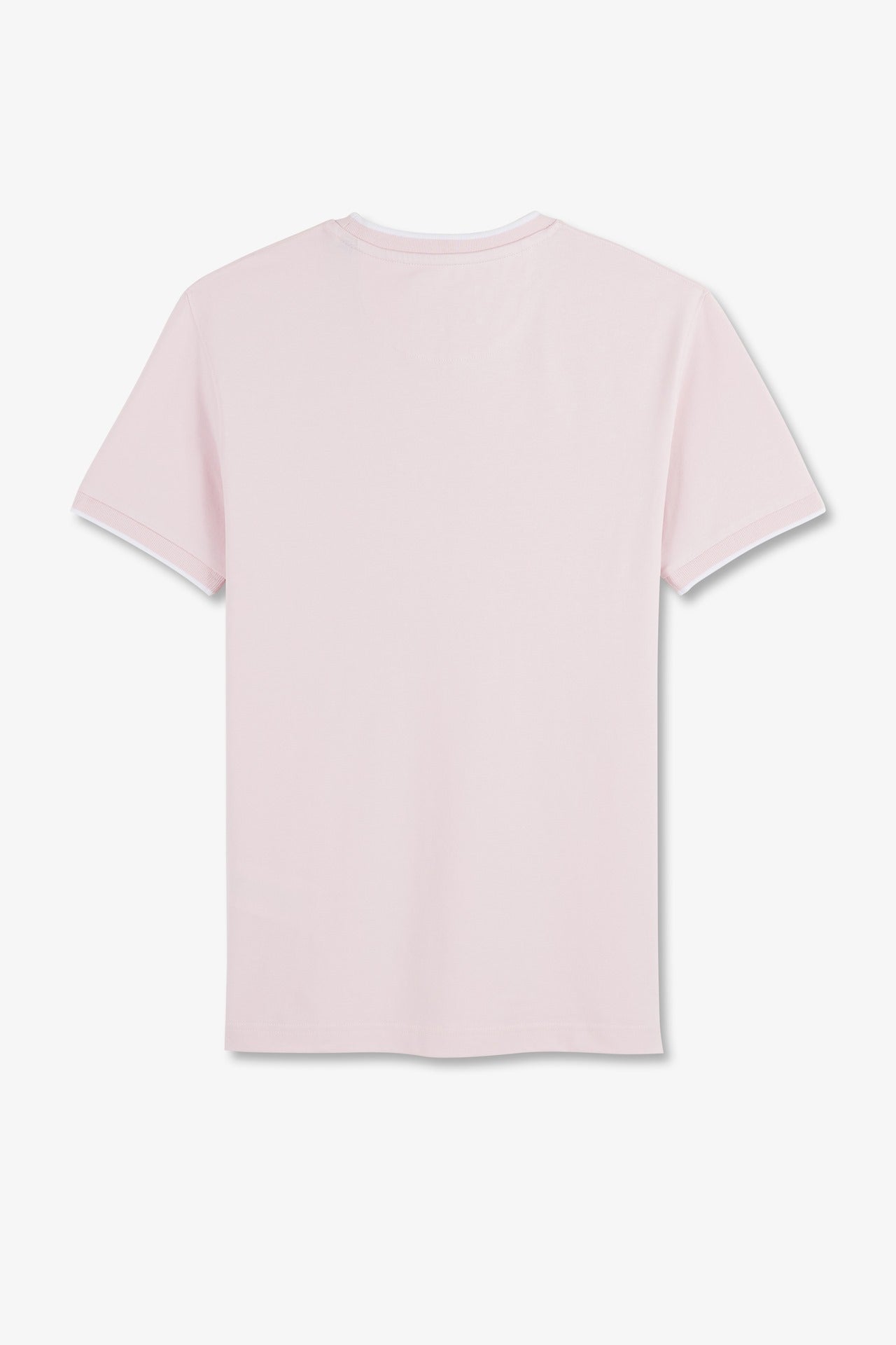 T-shirt manches courtes uni rose en coton stretch
