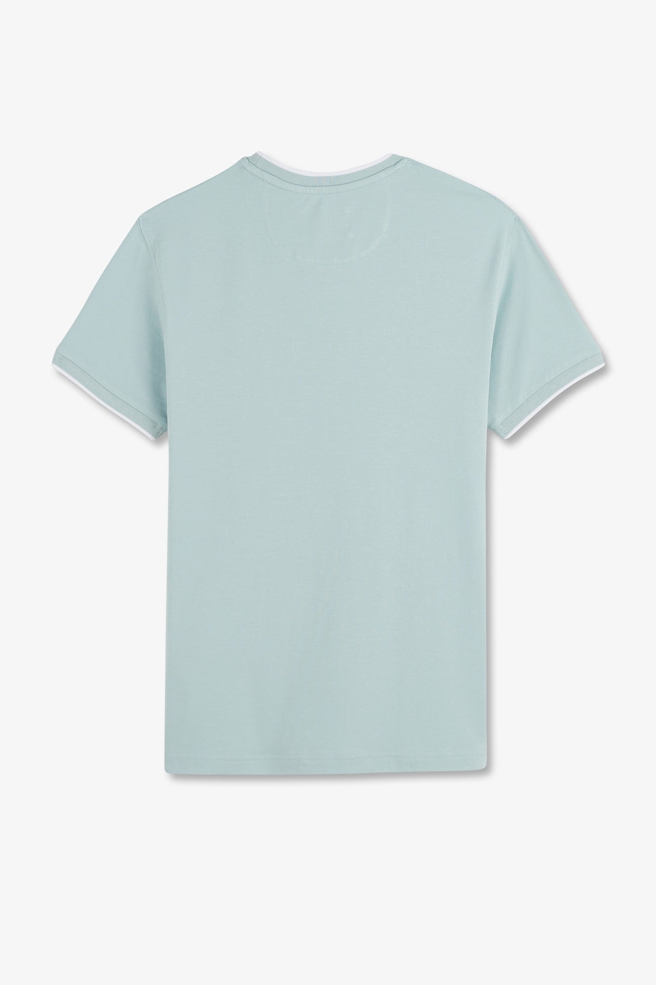 T-shirt manches courtes uni vert en coton stretch