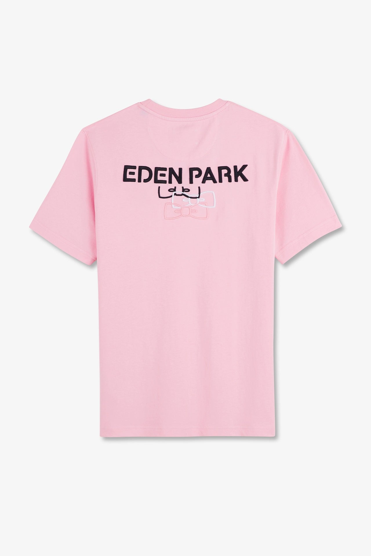 T-shirt manches courtes rose en coton emblème dos