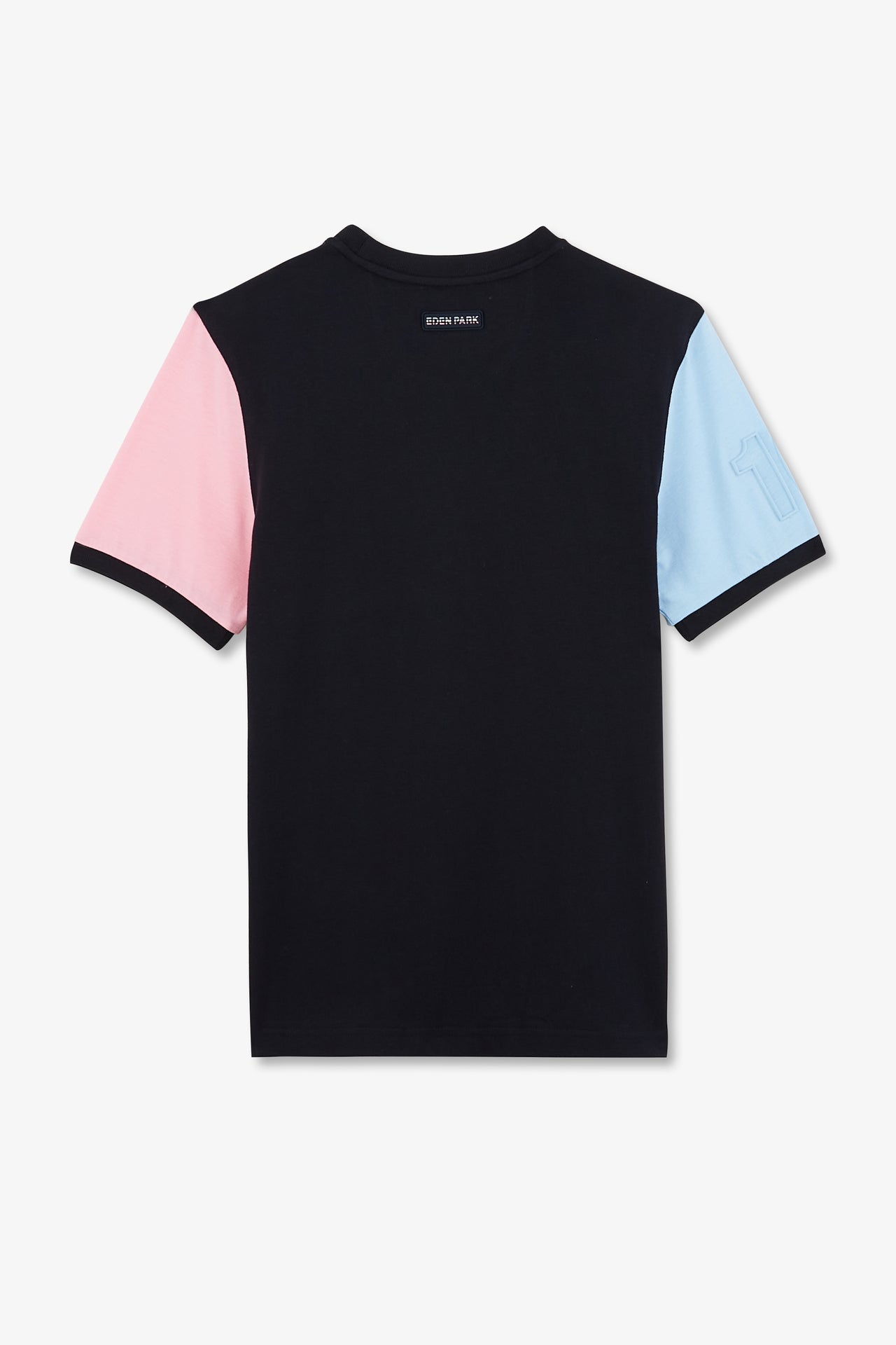 T-shirt manches courtes bicolores marine en coton