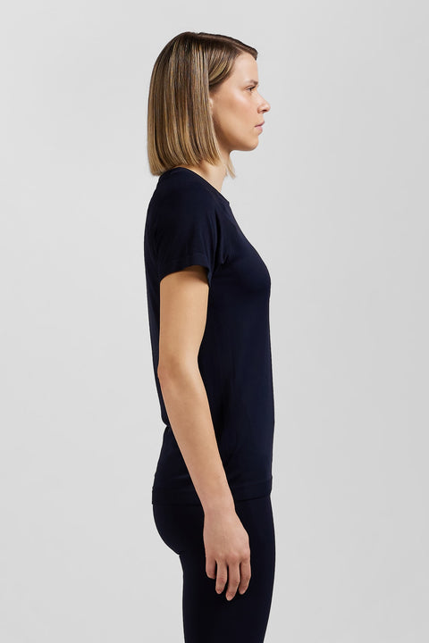 T-shirt de sport manches courtes à détails cerclés bleu marine - Image 3