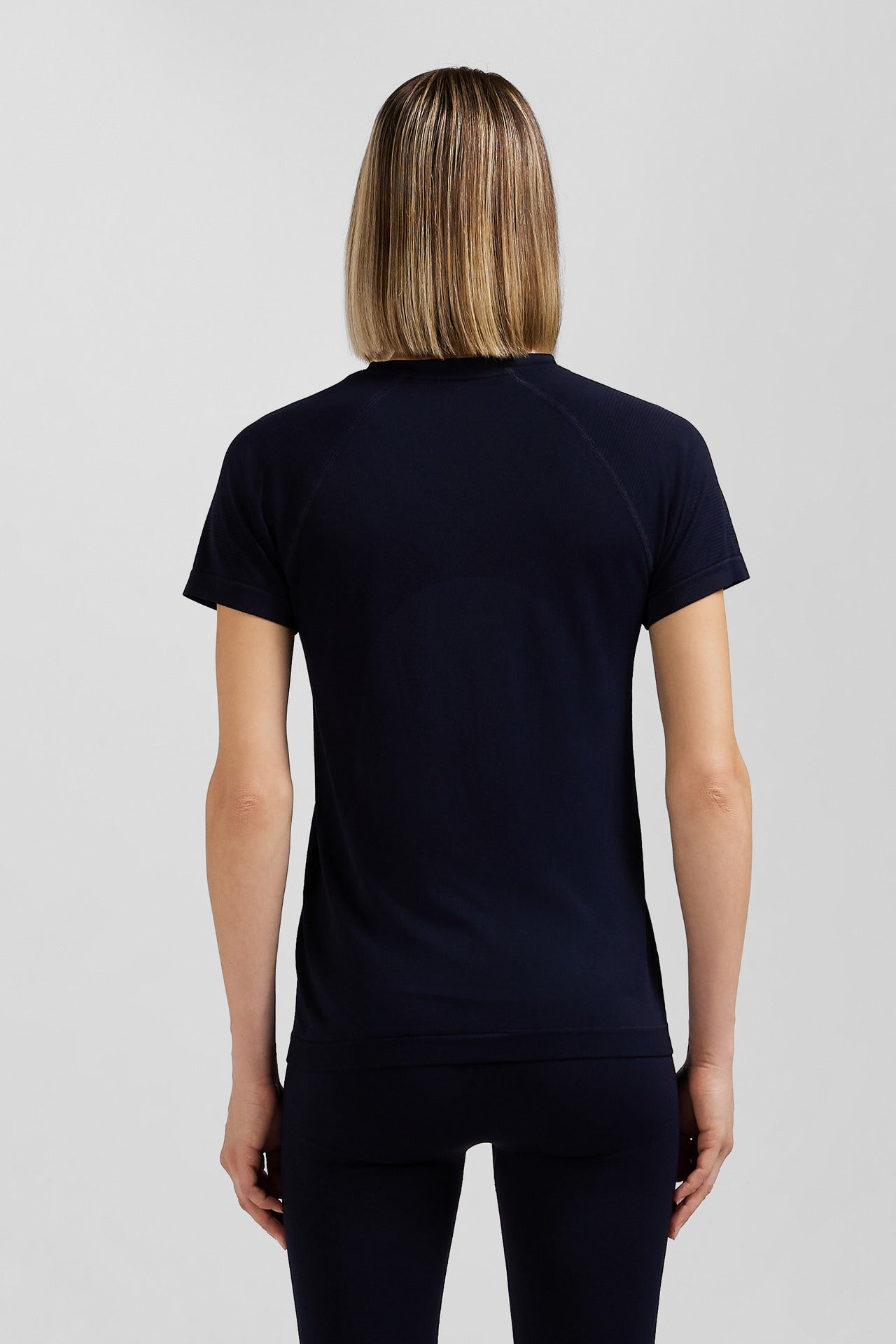 T-shirt de sport manches courtes à détails cerclés bleu marine