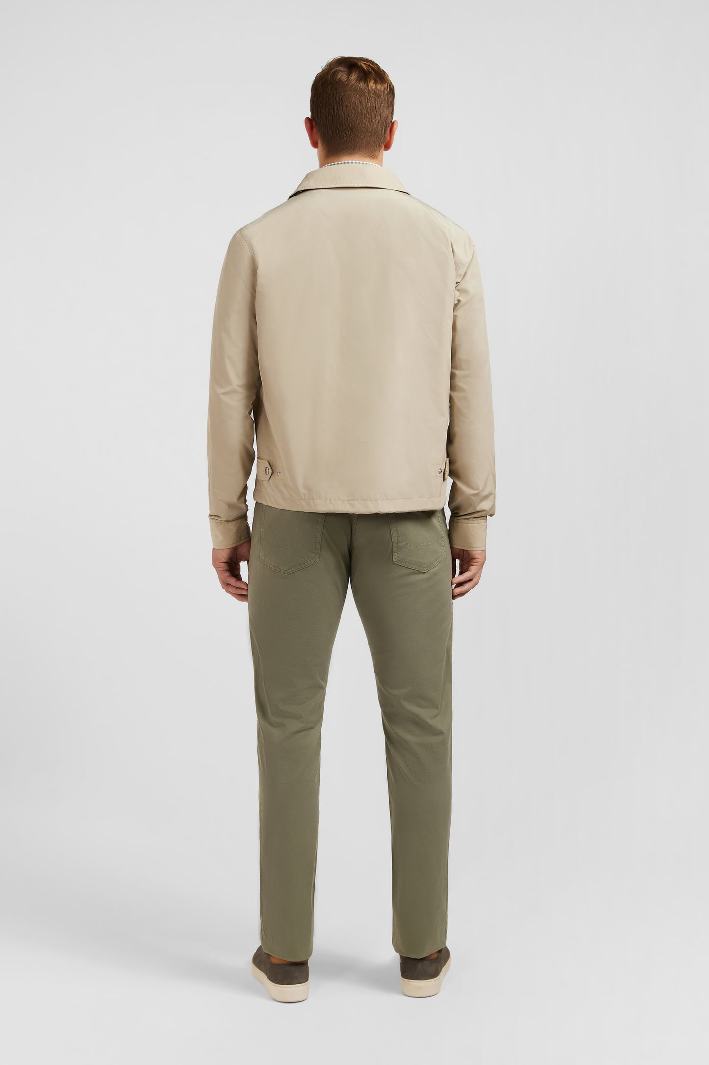 Blouson zippé à col classique beige