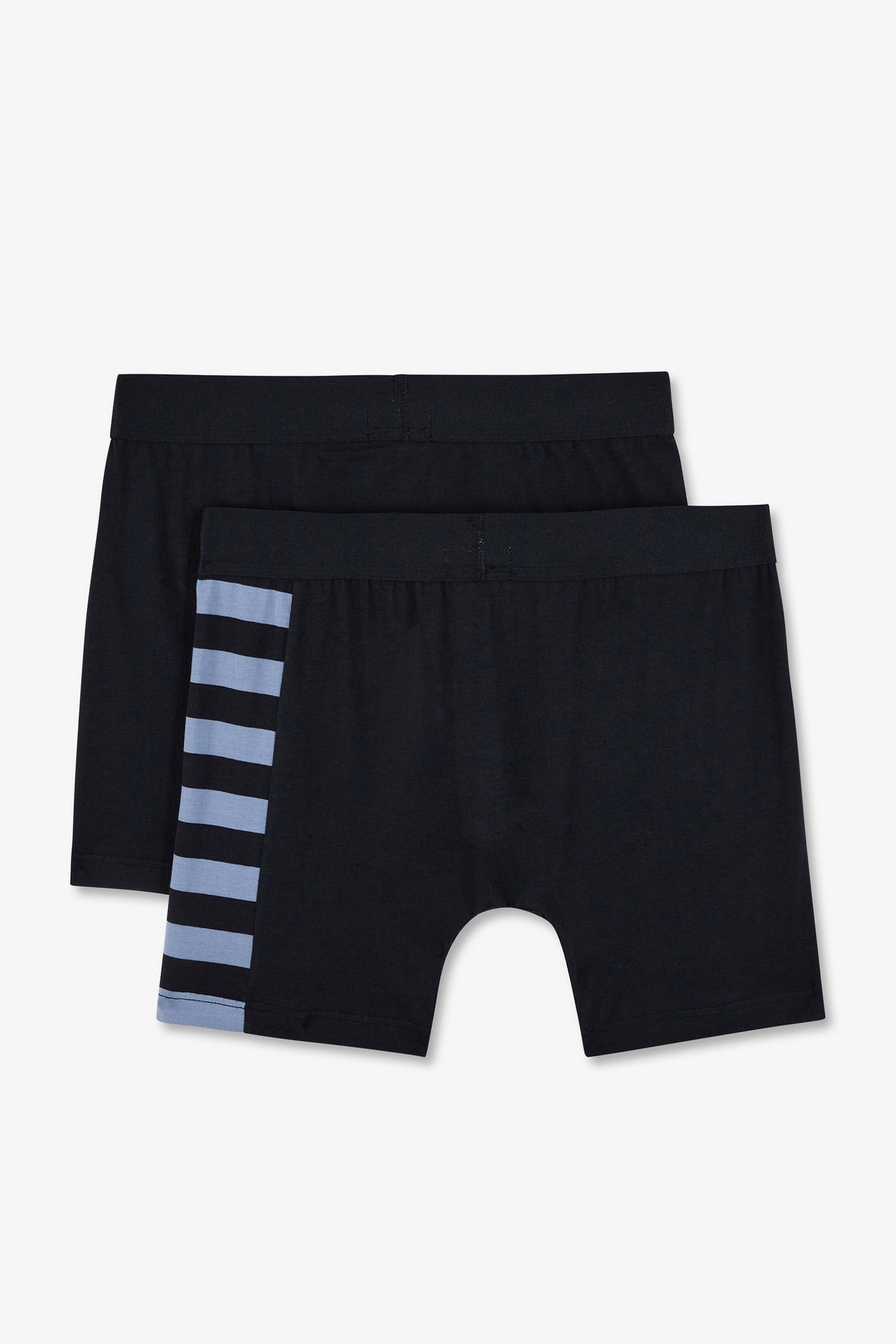Pack de 2 boxers bleu marine détails rayures et uni