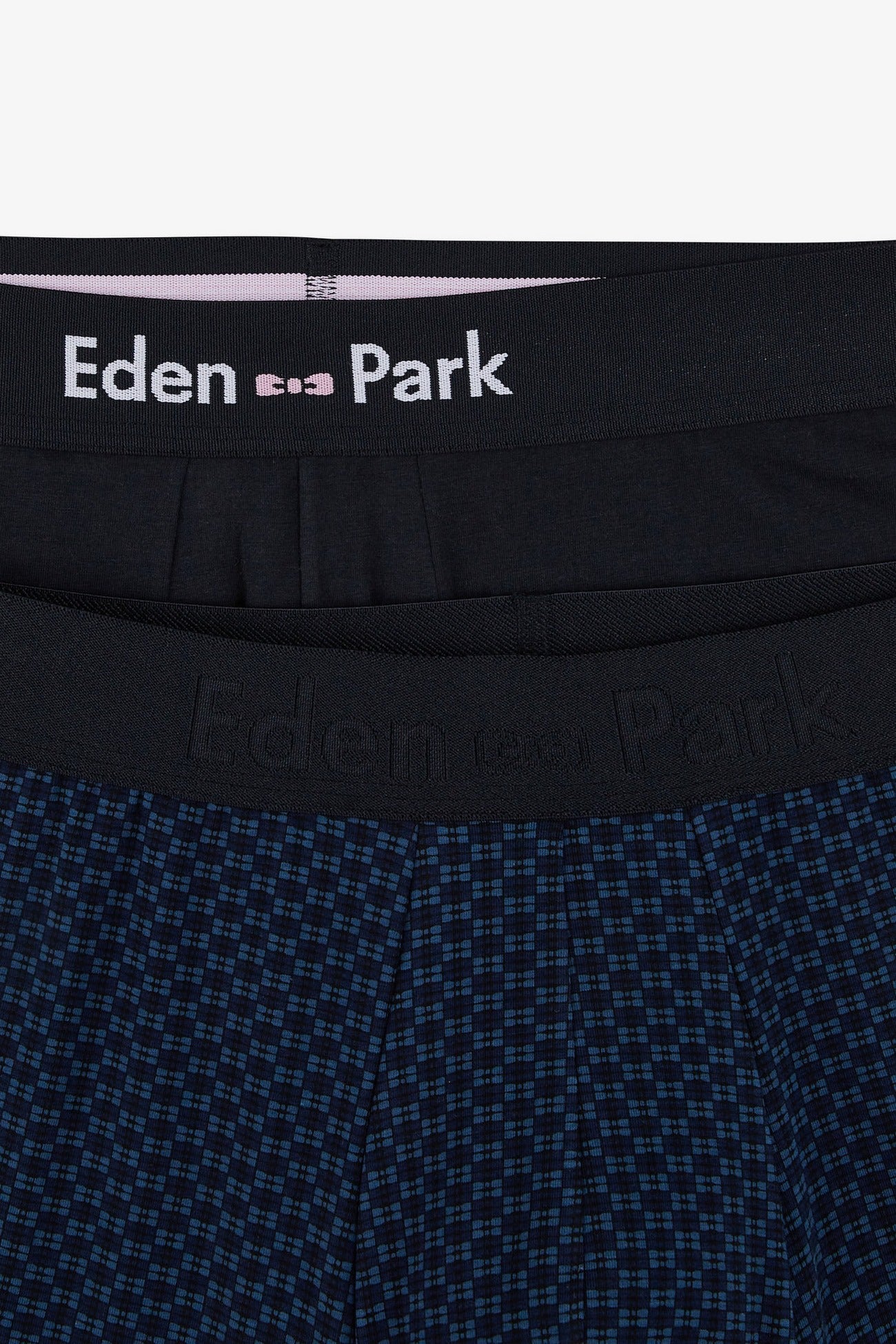 Pack de 2 boxers bleu détails motifs et uni