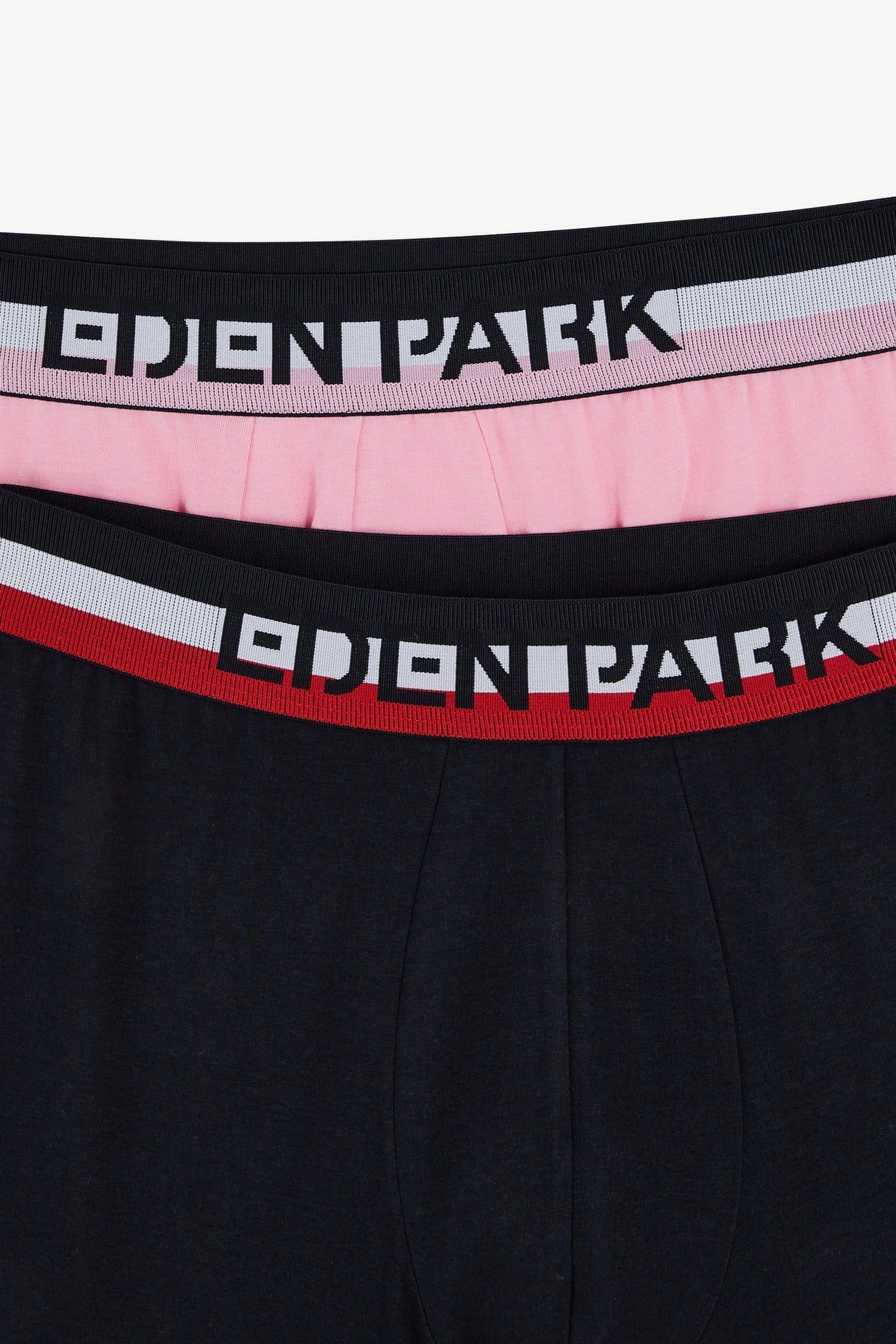 Pack de 2 boxers rose et bleu uni ceinture contrastante