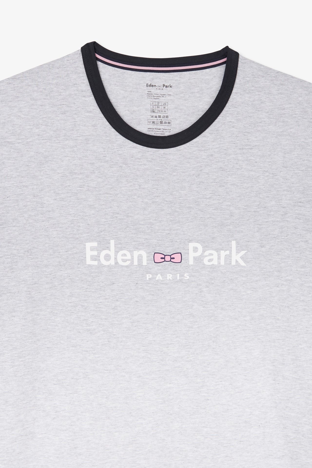 Pyjama court gris logo Eden Park