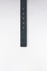 Grey split leather belt with denim effect