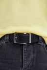 Ceinture en cuir lisse réversible noir et marron