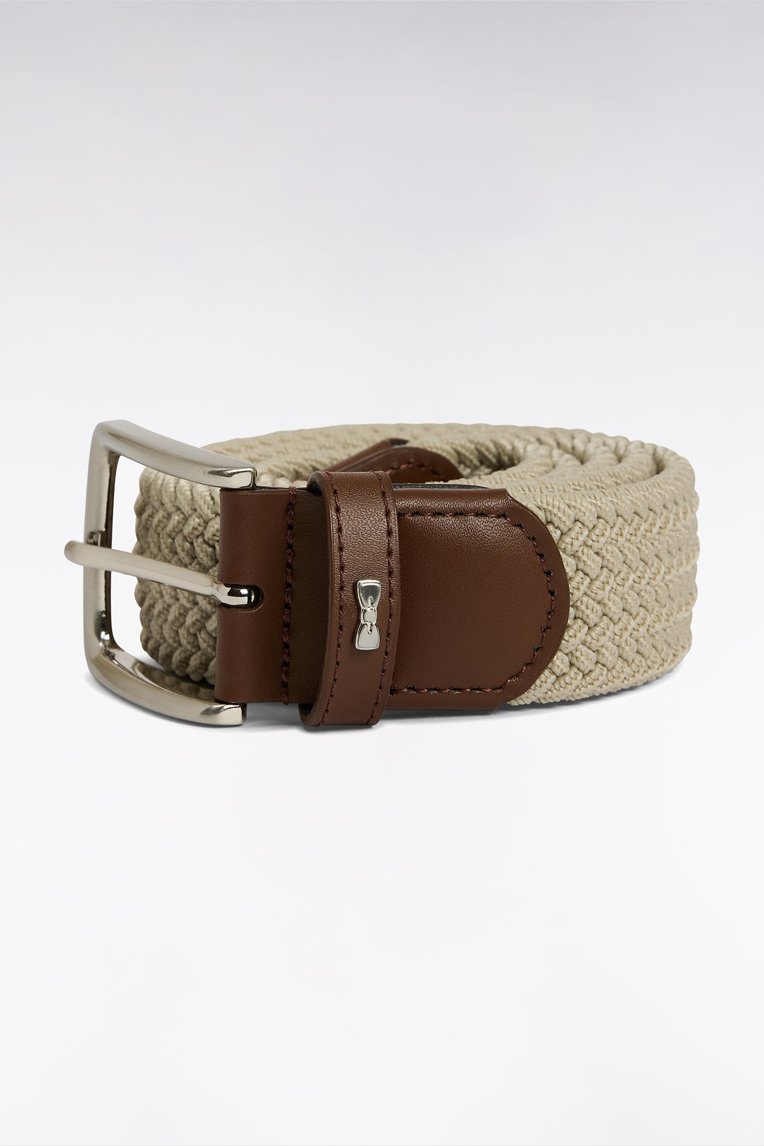 Ceinture élastique en caoutchouc uni beige