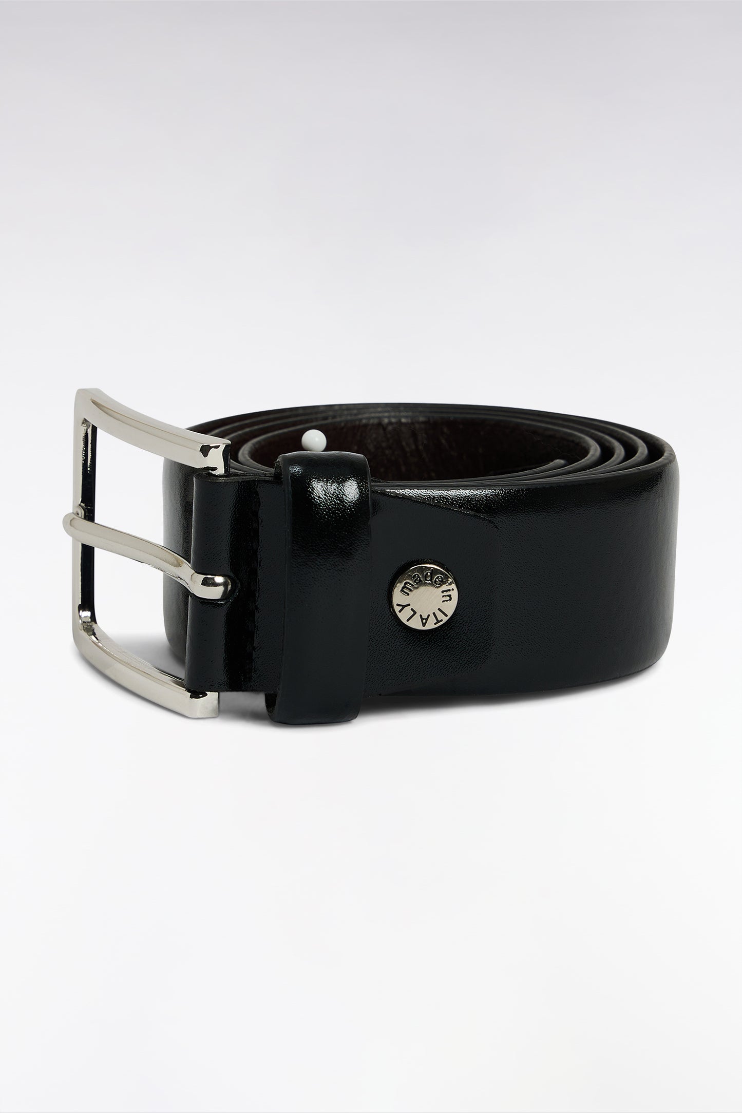 Black smooth leather belt