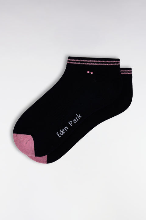 Chaussettes basses en coton stretch mélangé marine - Image 1