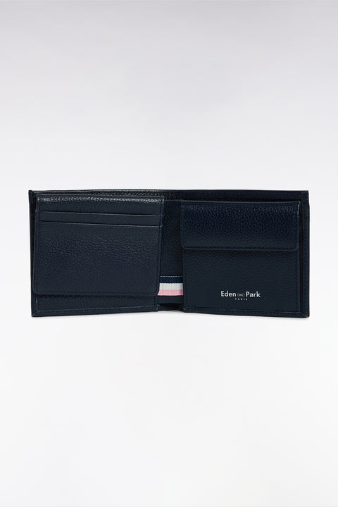 Portefeuille format italien en cuir grainé marine - Image 2