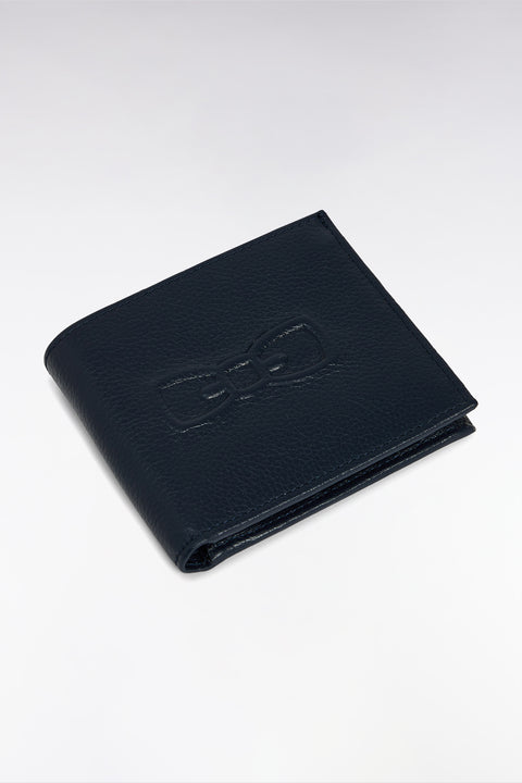 Portefeuille format italien en cuir grainé marine - Image 3