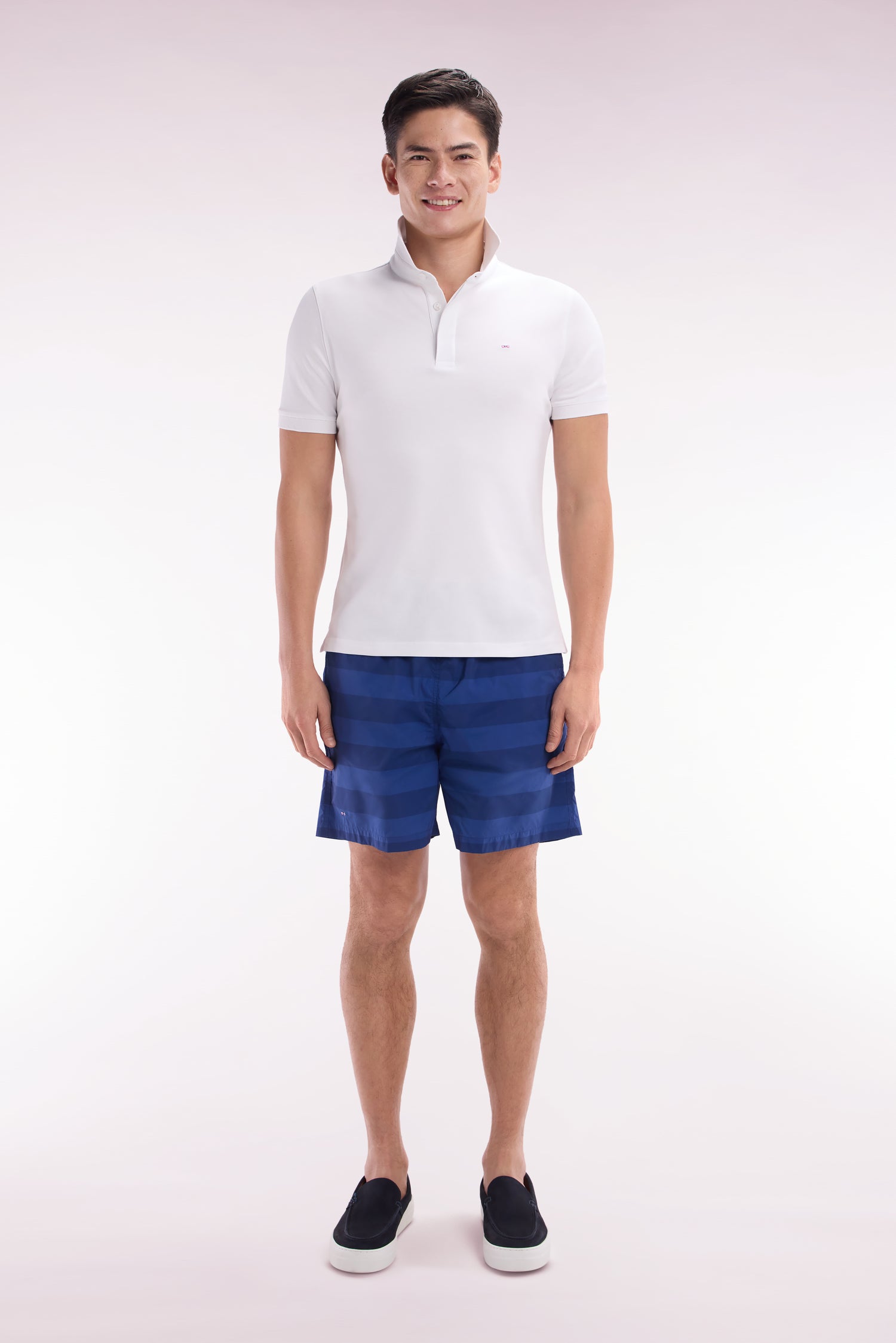 Maillot de bain cerclé bleu foncé