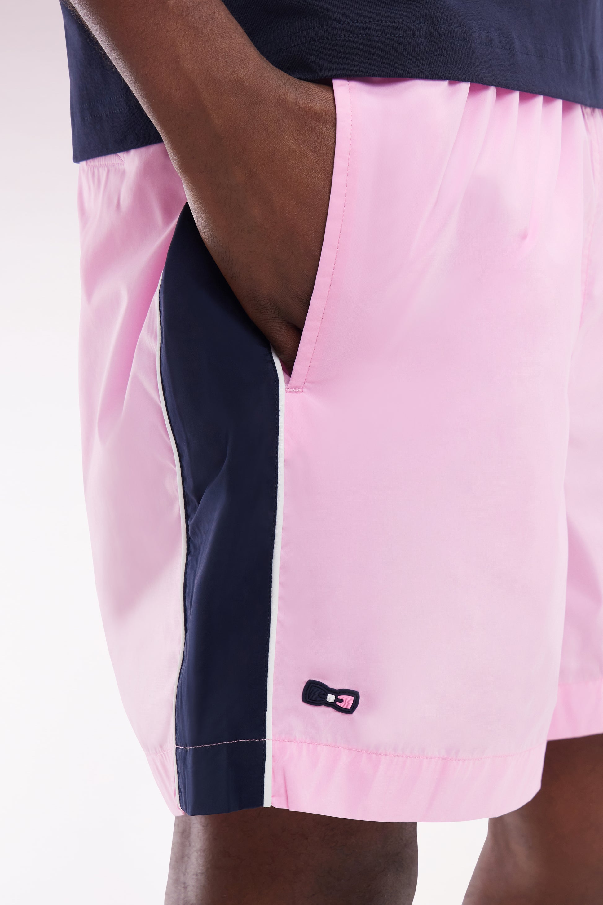 Maillot de bain tricolore rose