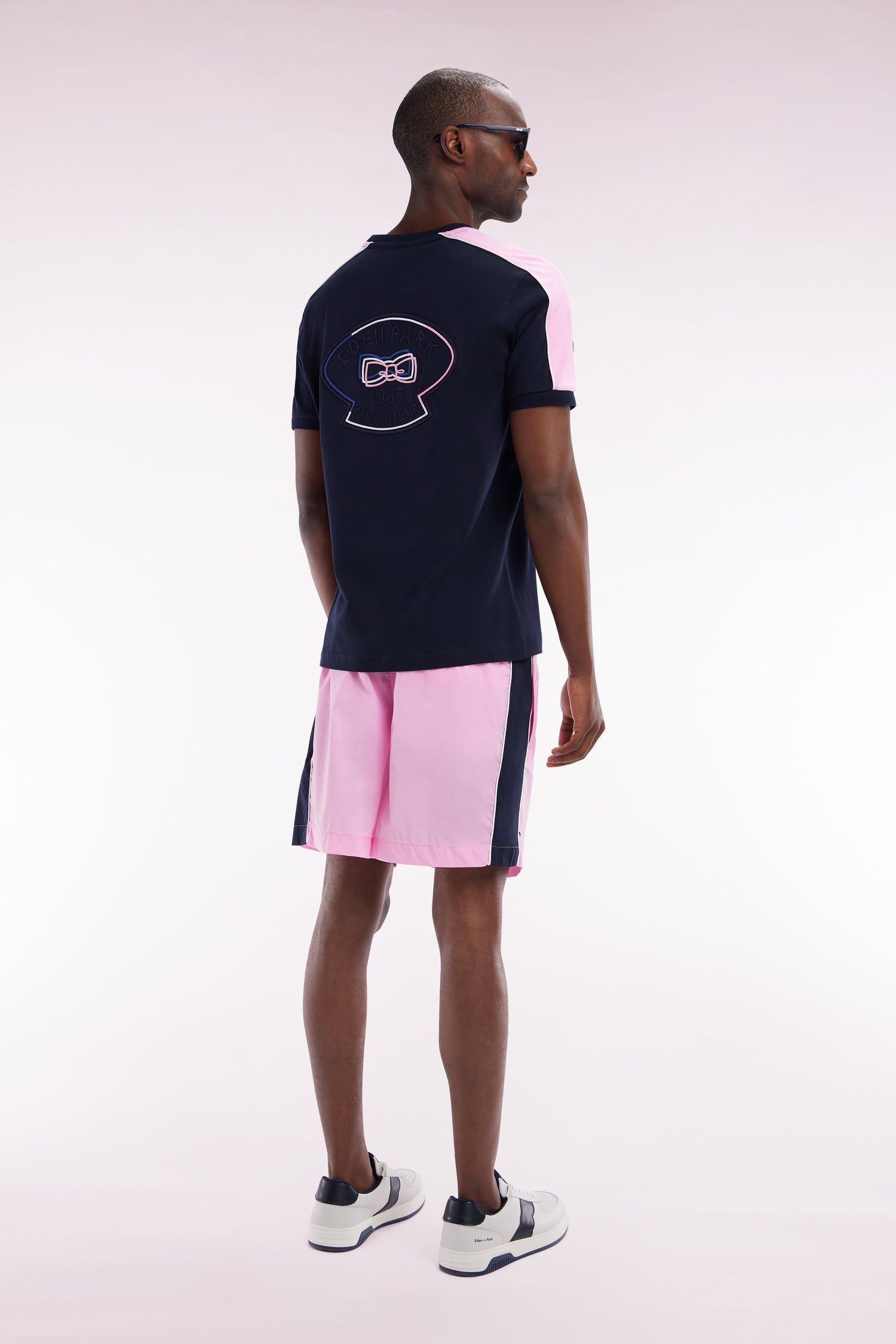 Maillot de bain tricolore rose