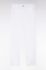 Pantalon chino sans plis en coton stretch blanc coupe droite