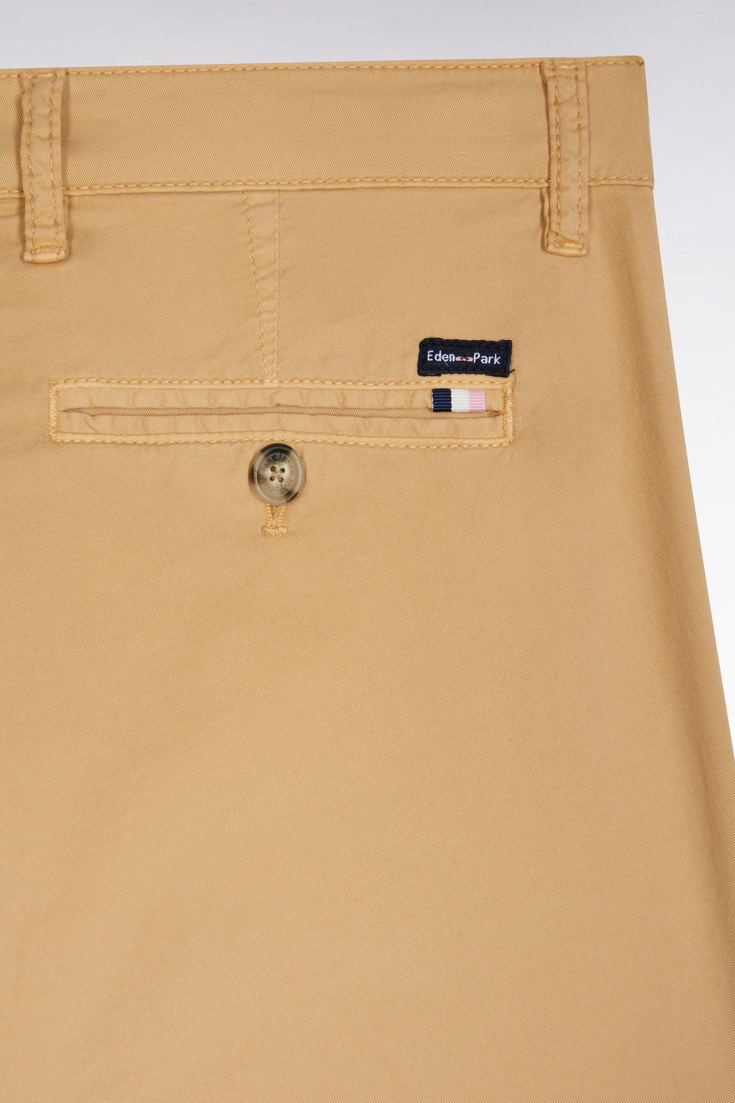 Camel straight-cut stretch cotton pleat-free chinos