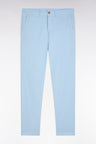 Pantalon chino sans plis en coton stretch bleu clair coupe droite
