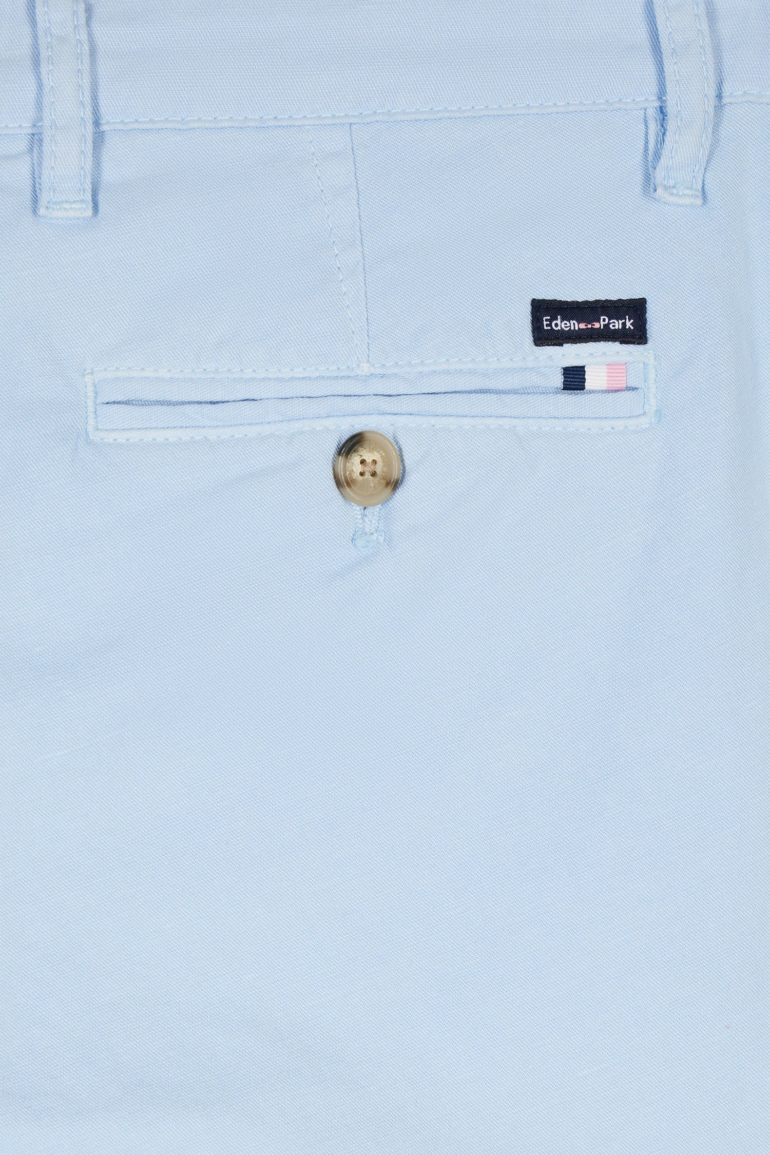 Hose Chinohose ohne Falte aus Baumwolle und Leinen stretch Himmelblau gerade Passform