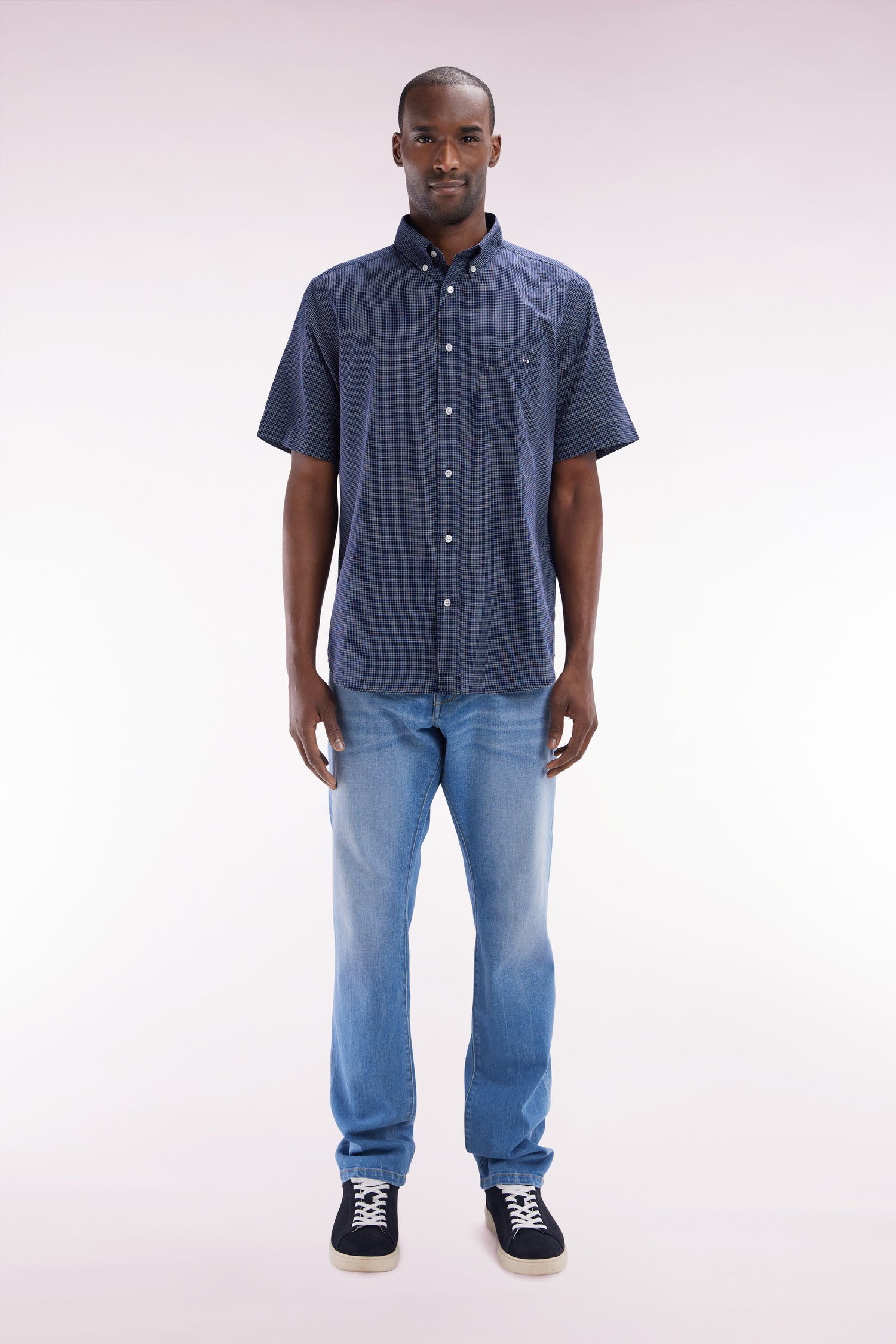 jeans 5 pockets in denim stretch medium wash straight fit