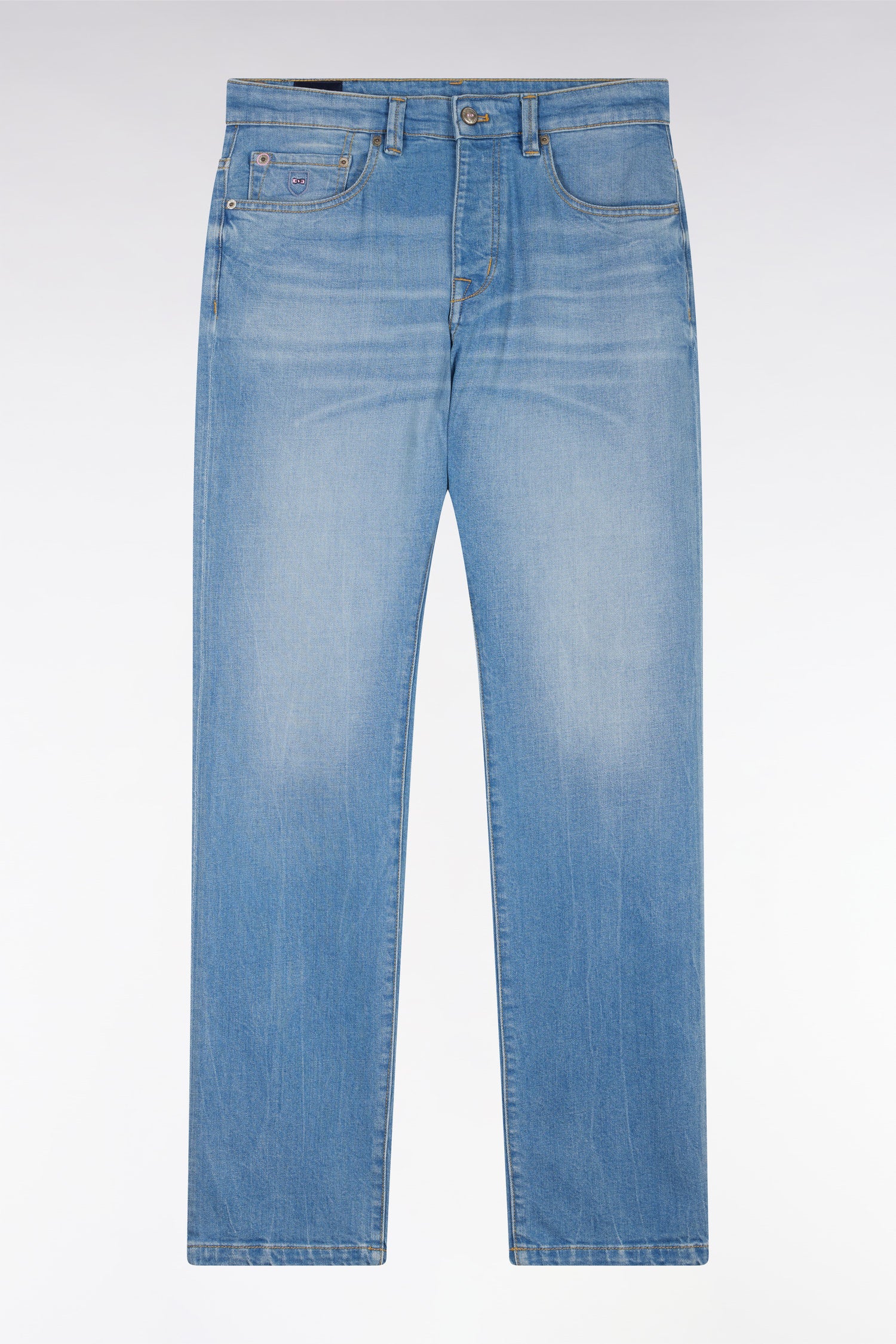 jeans 5 pockets in denim stretch medium wash straight fit