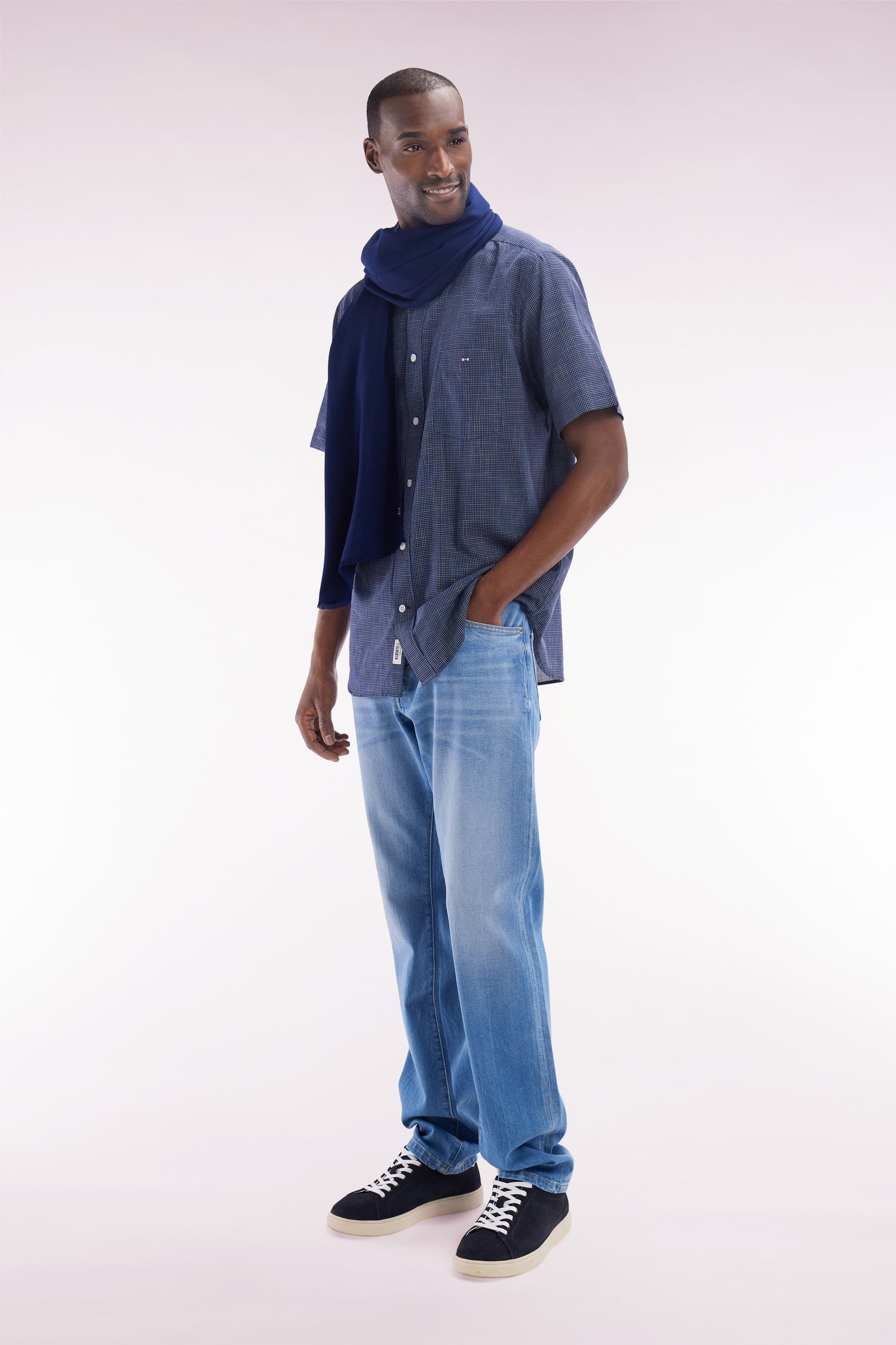 jeans 5 pockets in denim stretch medium wash straight fit