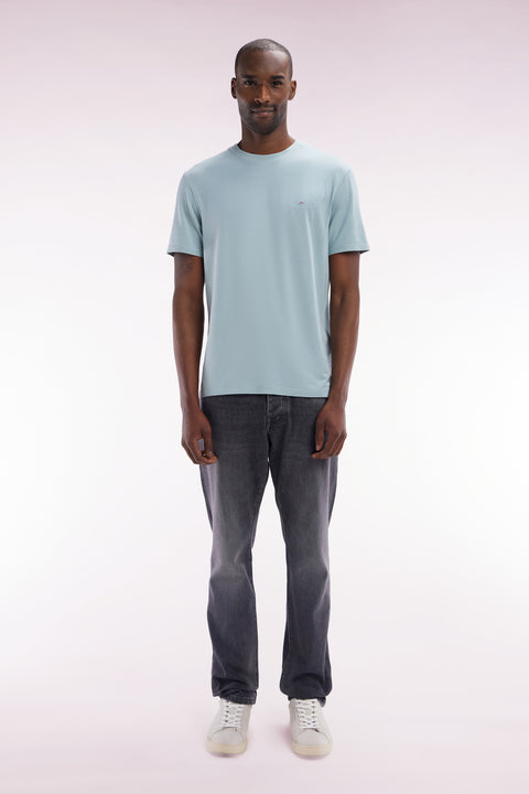 Jean 5 poches en denim stretch gris anthracite coupe droite - Image 1