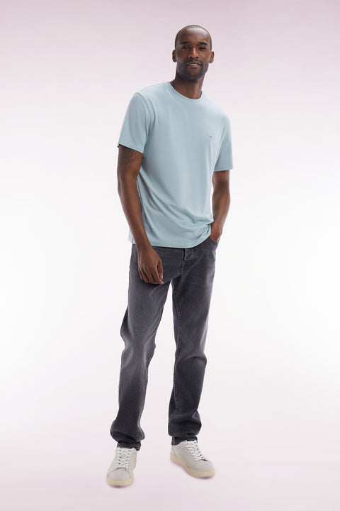 Jean 5 poches en denim stretch gris anthracite coupe droite - Image 2