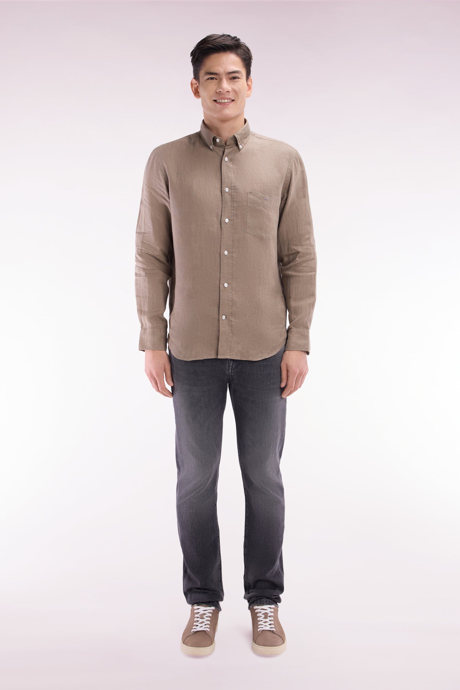 vaqueros 5 bolsillos en denim stretch gris corte slim
