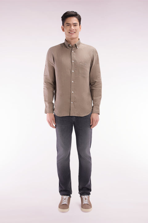 Jean 5 poches en denim stretch gris coupe slim - Image 1