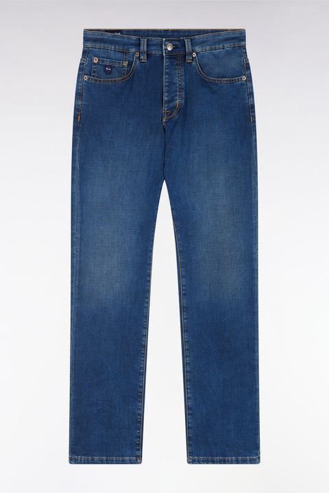 Jean 5 poches en denim stretch bleu brut coupe droite - Image 2