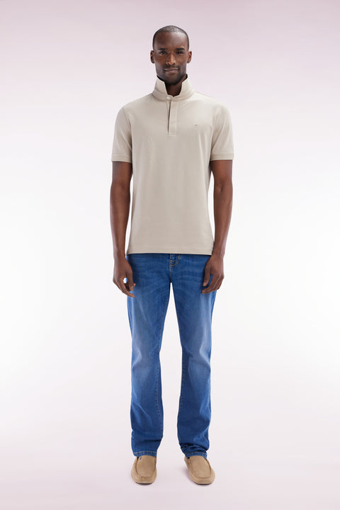 Jean 5 poches en denim stretch délavage stone wash medium coupe slim - Image 1