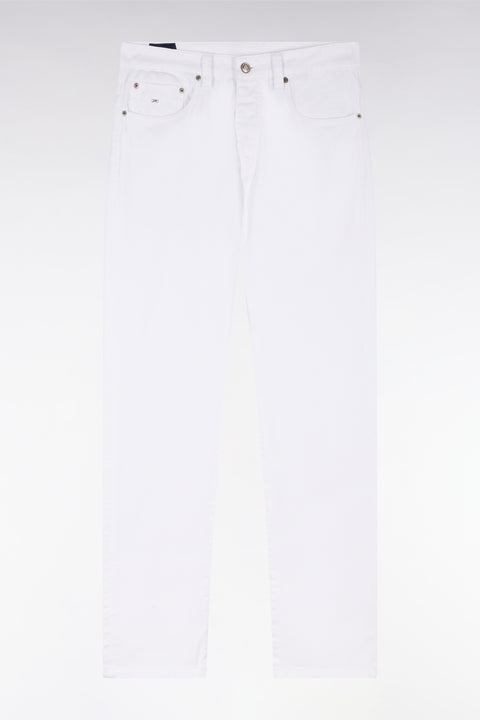 Jean 5 poches en denim stretch blanc coupe droite - Image 2