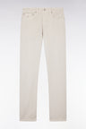 Jean 5 poches en denim stretch beige coupe droite