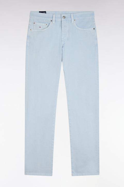 Jean 5 poches en denim stretch ciel coupe droite - Image 1