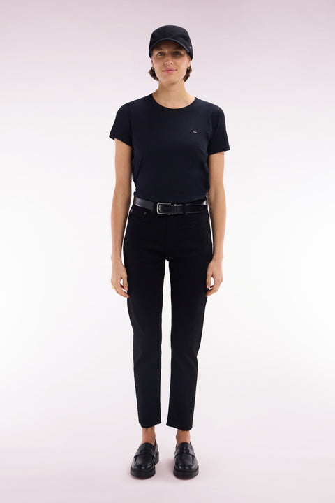 Slim-fit black stretch denim 5-pocket jeans - Image 3