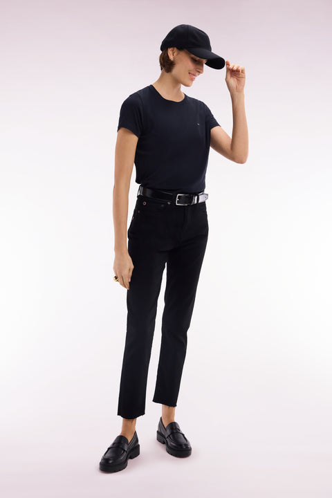 Slim-fit black stretch denim 5-pocket jeans - Image 1