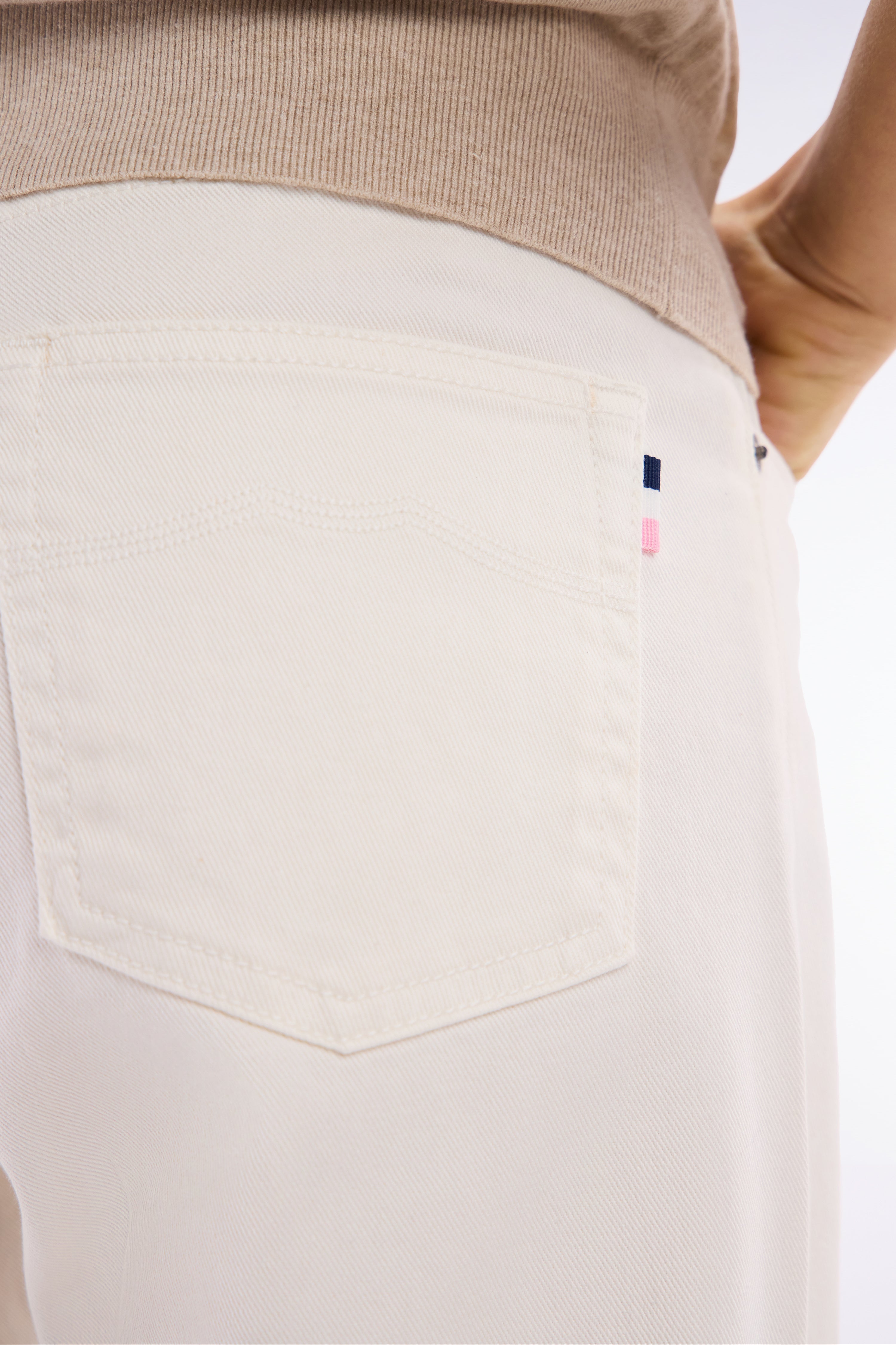 Jeans 5 Taschen aus Denim stretch Beige gerade Passform