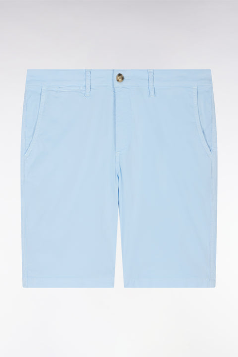 Bermuda chino en coton stretch bleu ciel coupe droite - Image 2