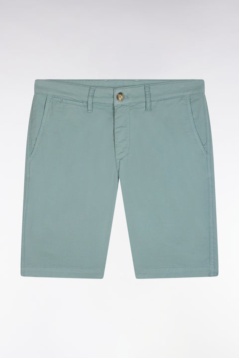 Bermuda chino en coton stretch gris moyen coupe droite - Image 2