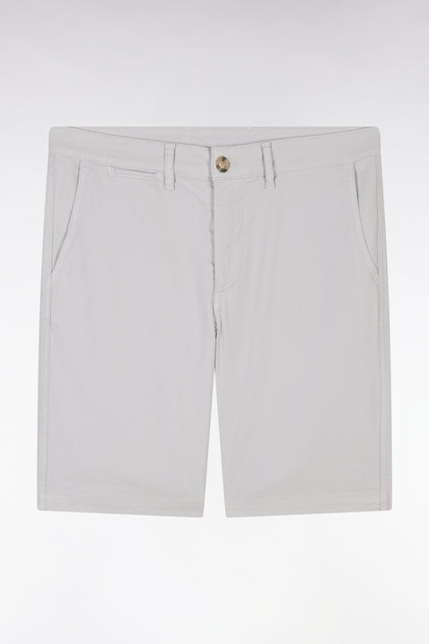 Bermuda en lyocell et coton stretch gris moyen coupe droite - Image 2
